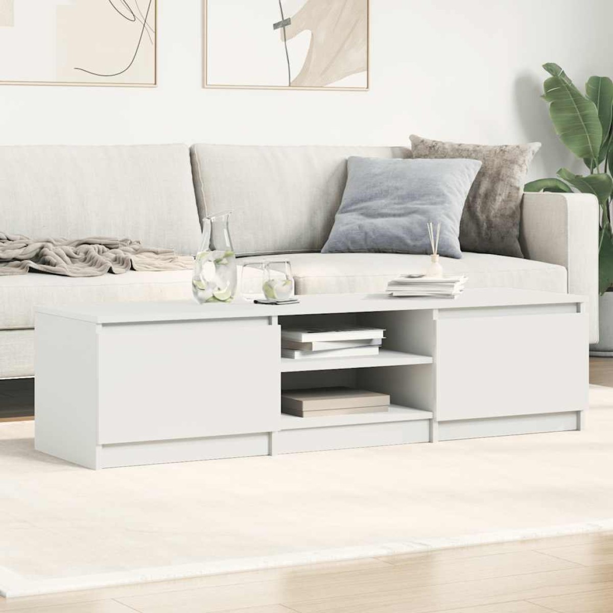 vidaXL Έπιπλο Τηλεόρασης Λευκό 140 x 40 x 35,5 εκ. από Μοριοσανίδα
