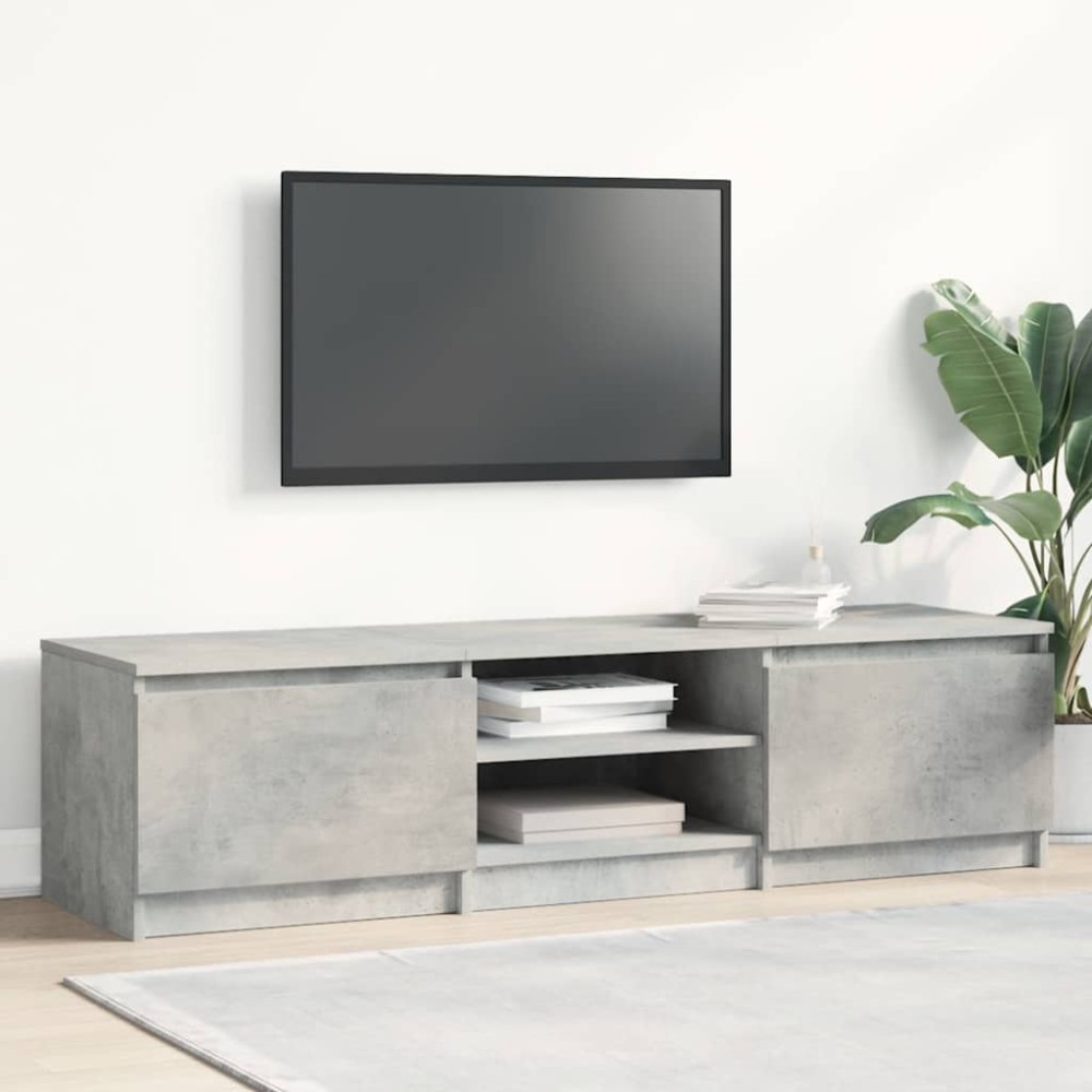 vidaXL Έπιπλο Τηλεόρασης Γκρι Σκυροδέματος 140x40x35,5 εκ. Επεξ. Ξύλο