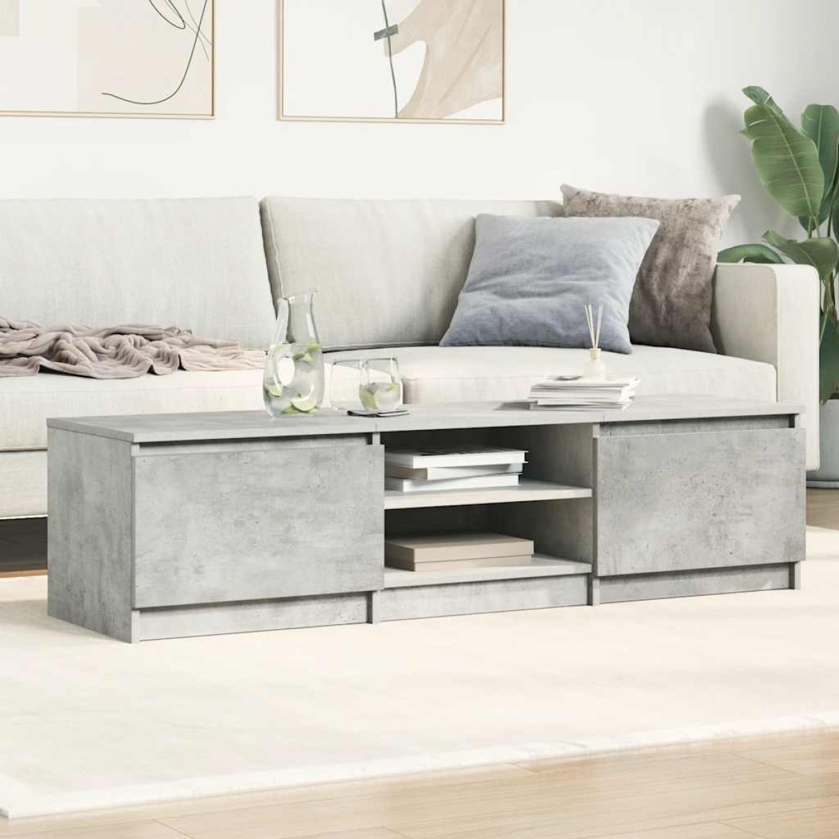 vidaXL Έπιπλο Τηλεόρασης Γκρι Σκυροδέματος 140x40x35,5 εκ. Μοριοσανίδα
