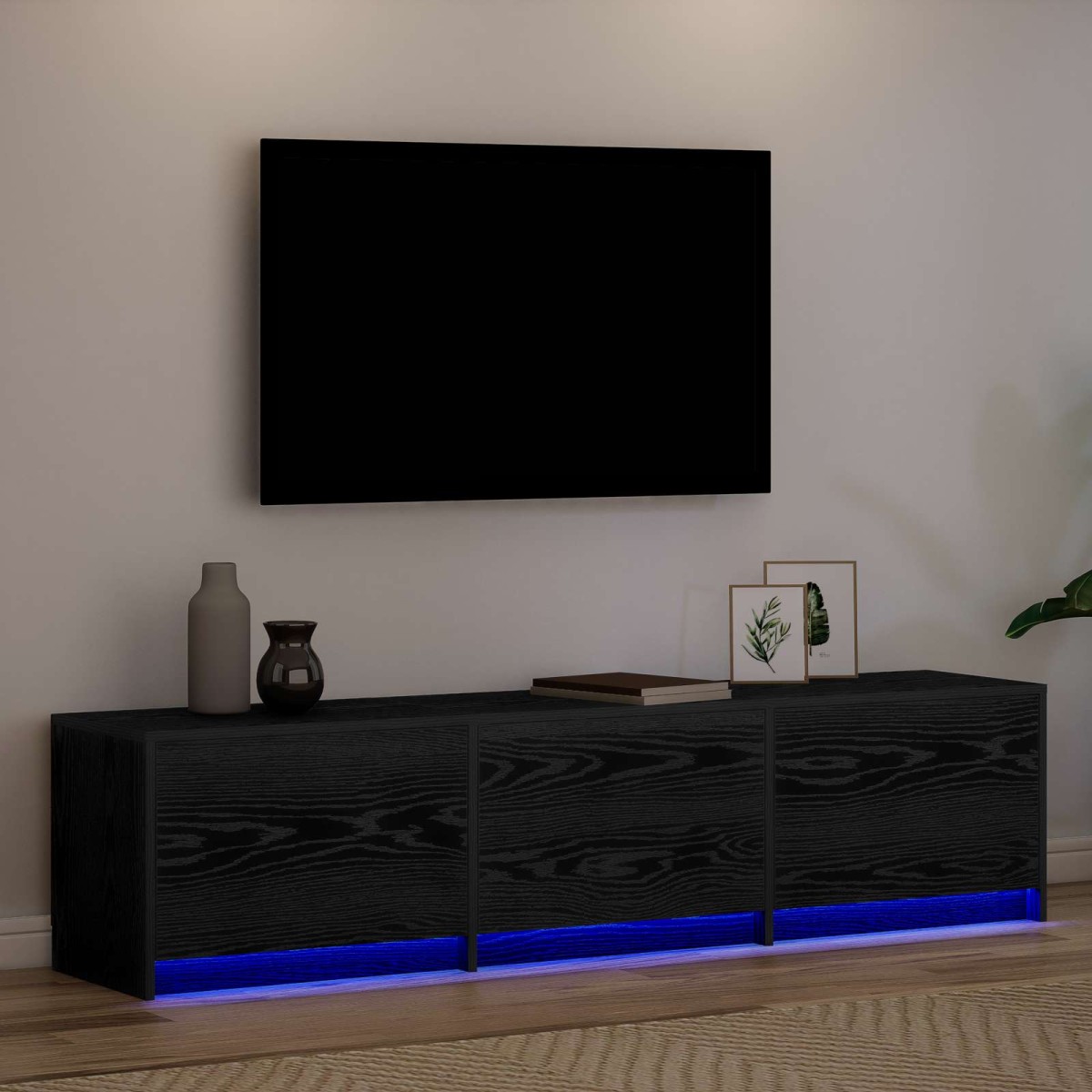vidaXL Ντουλάπι TV Μαύρη Οξυά Επεξεργασμένο Ξύλο