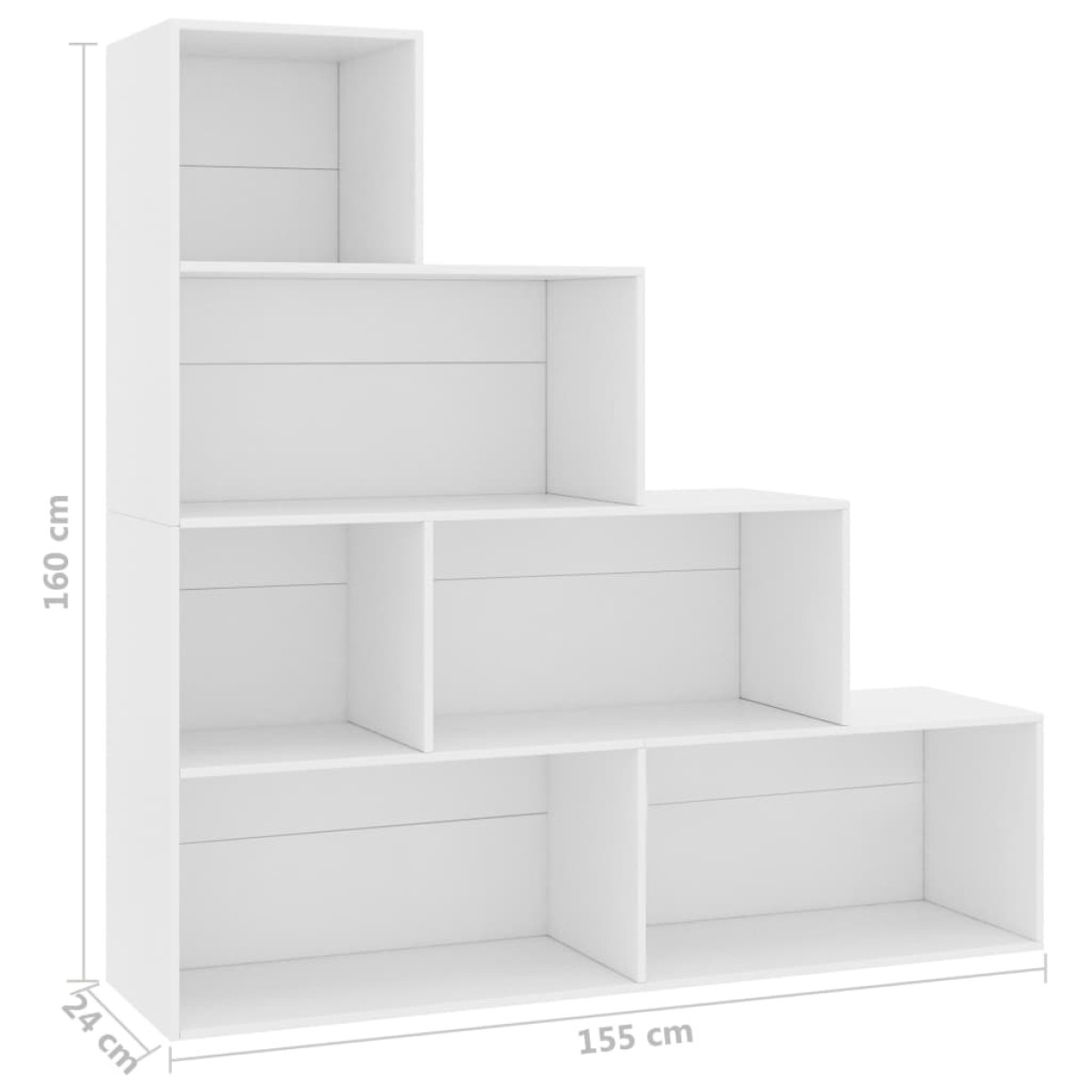 vidaXL Βιβλιοθήκη/Διαχωριστικό Χώρου Λευκό 155x24x160 εκ. Μοριοσανίδα