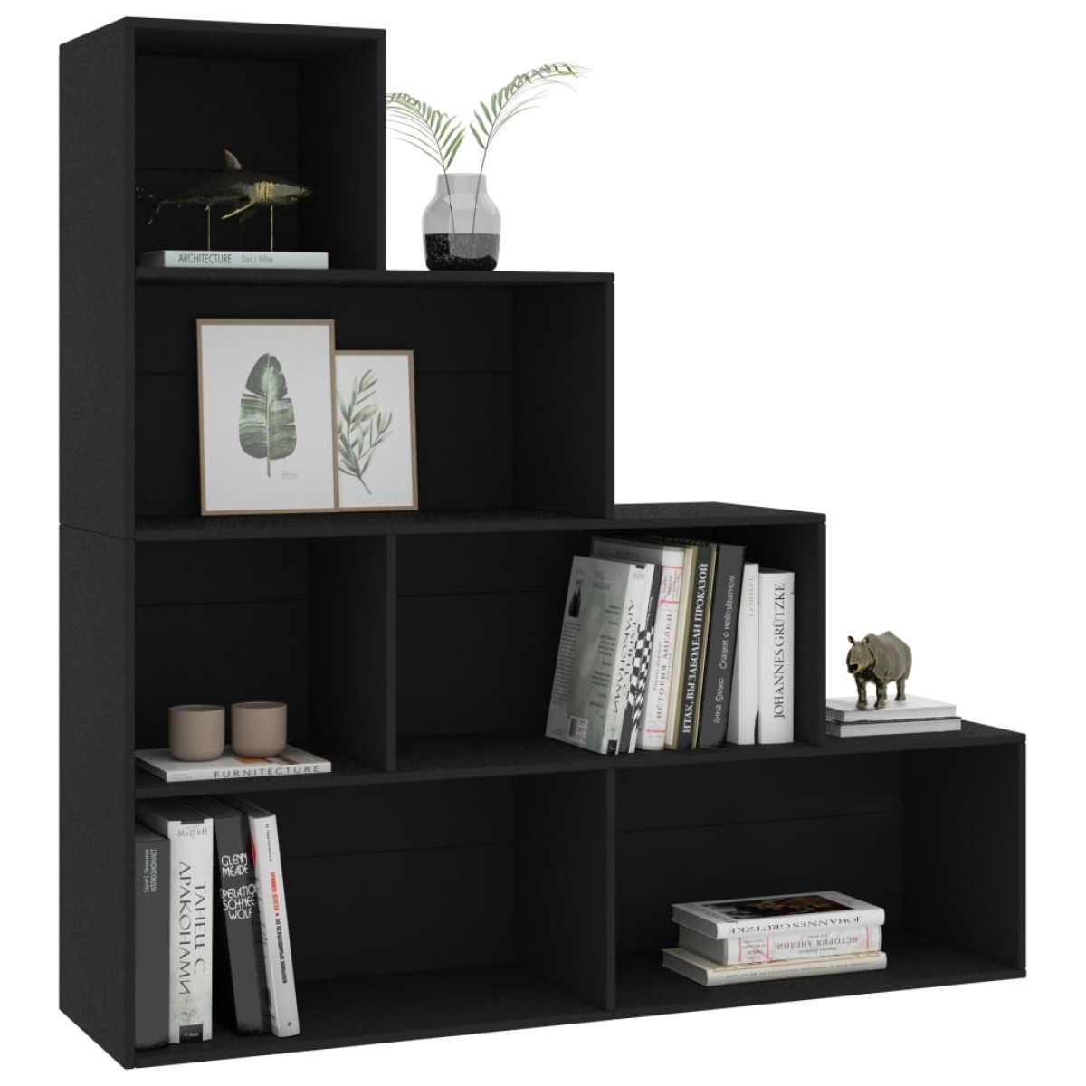 vidaXL Βιβλιοθήκη/Διαχωριστικό Χώρου Μαύρο 155x24x160 εκ. Μοριοσανίδα