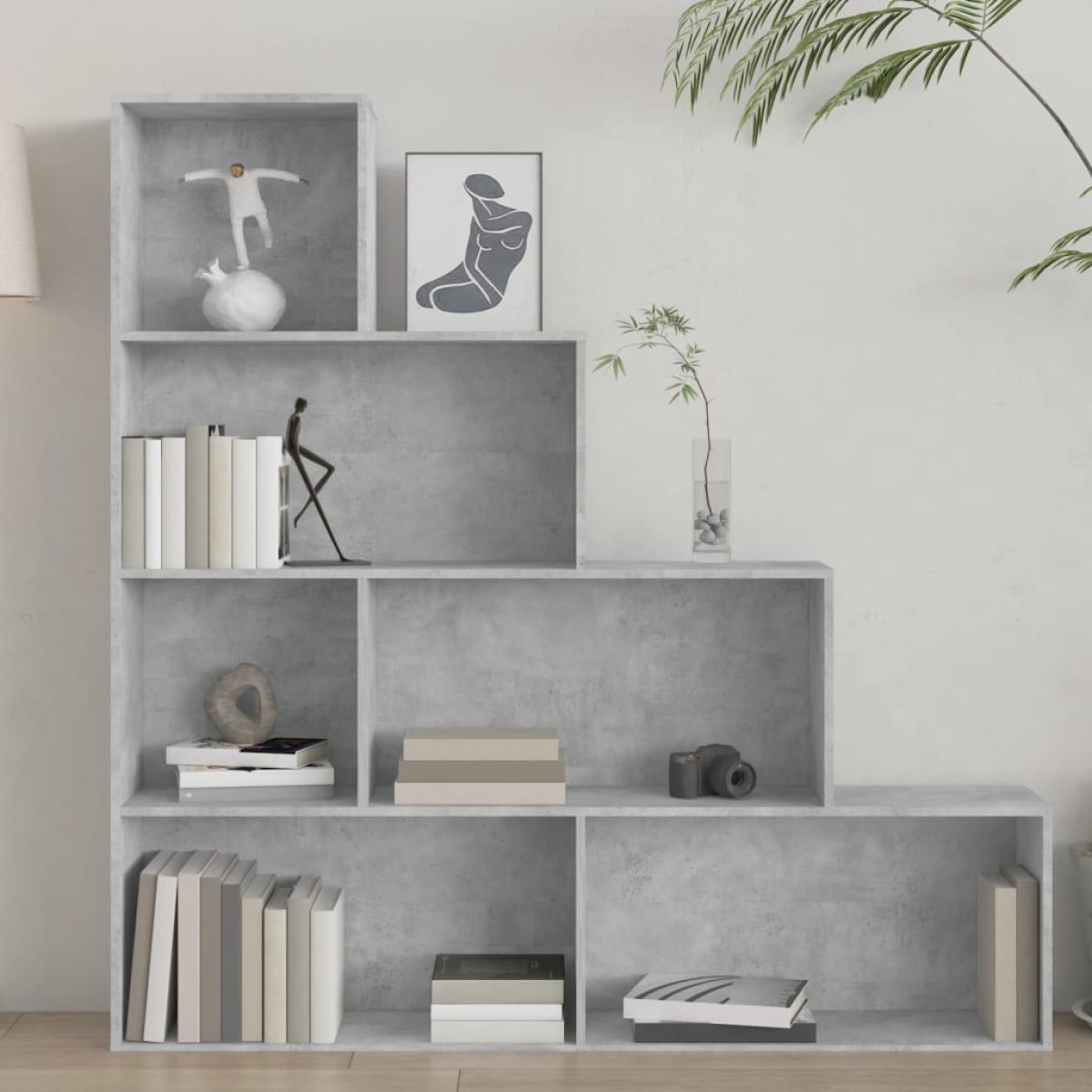 vidaXL Βιβλιοθήκη/Διαχωριστικό Γκρι Σκυροδ. 155x24x160 εκ. Μοριοσανίδα