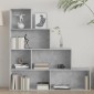 vidaXL Βιβλιοθήκη/Διαχωριστικό Γκρι Σκυροδ. 155x24x160 εκ. Μοριοσανίδα