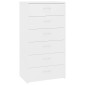 vidaXL Συρταριέρα με 6 Συρτάρια Λευκή 50 x 34 x 96 εκ. από Μοριοσανίδα