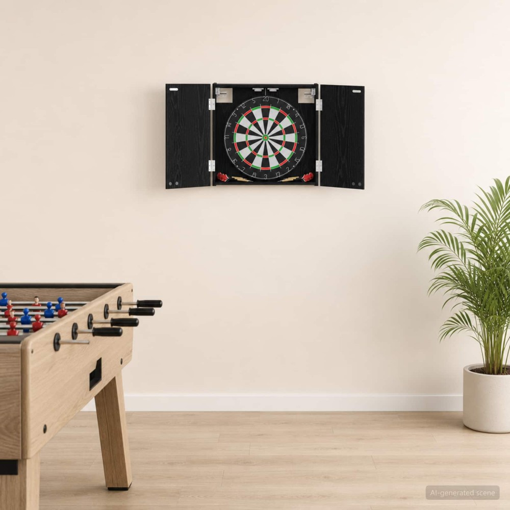 vidaXL Ντουλάπα Πινάκων Βελών Μαύρη Δρυς 56 x 12 x 53,5 εκ.