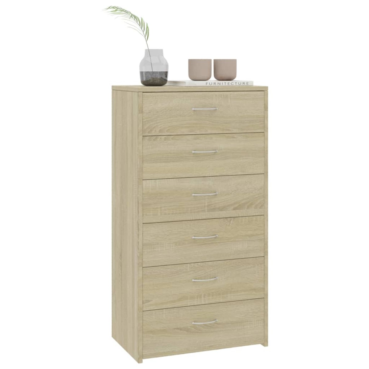 vidaXL Συρταριέρα με 6 Συρτάρια Sonoma Δρυς 50x34x96 εκ. Μοριοσανίδα