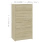 vidaXL Συρταριέρα με 6 Συρτάρια Sonoma Δρυς 50x34x96 εκ. Μοριοσανίδα