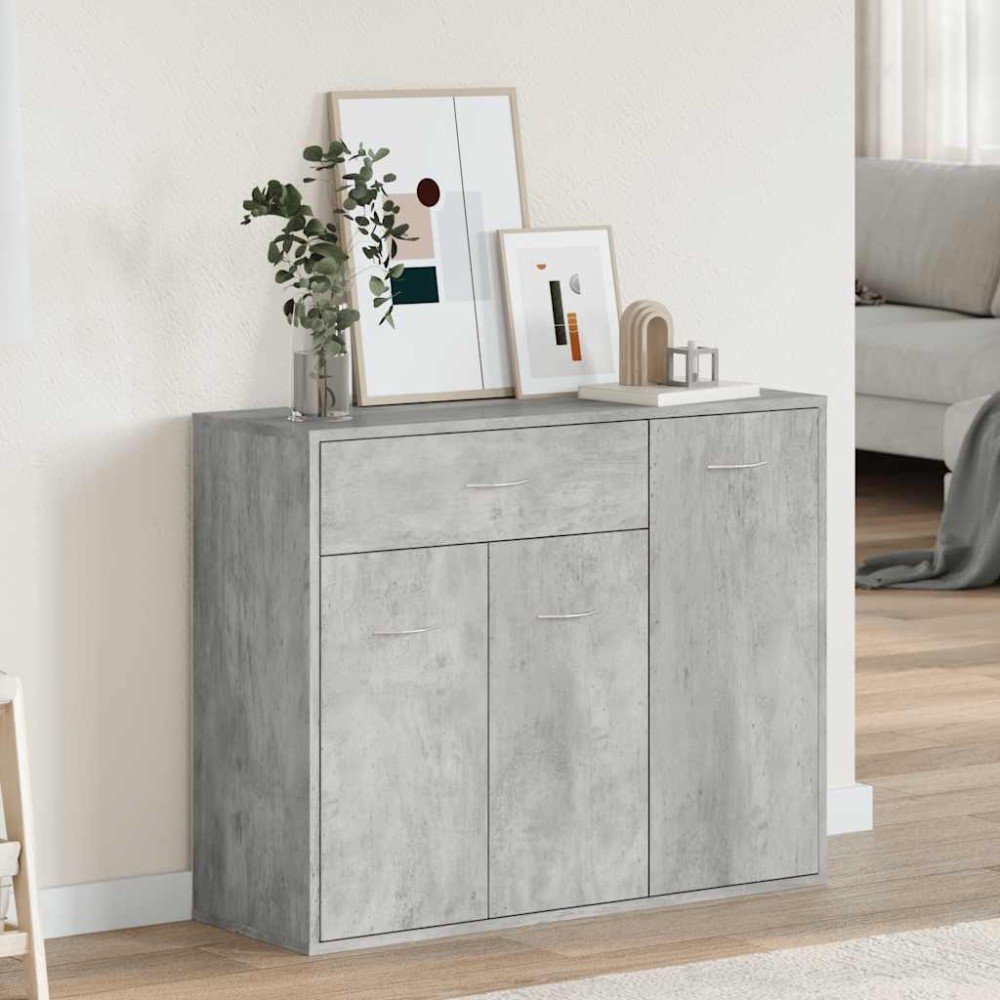 vidaXL Μπουφές Γκρι του Σκυροδέματος 88 x 30 x 70 εκ. από Επεξ. Ξύλο