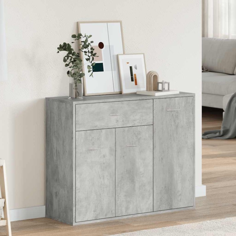 vidaXL Μπουφές Γκρι του Σκυροδέματος 88 x 30 x 70 εκ. από Επεξ. Ξύλο