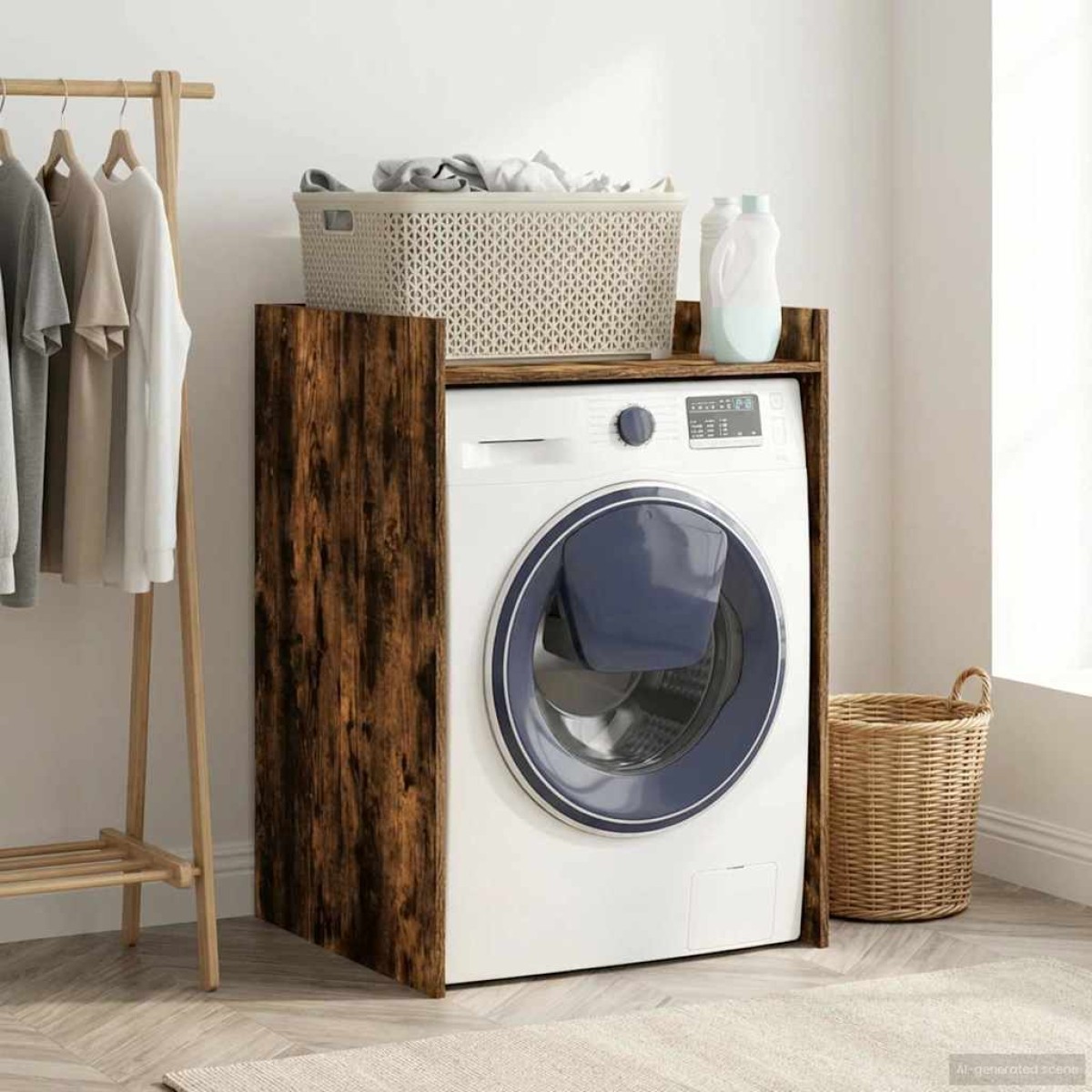 vidaXL Ντουλάπα Πλυντηρίου Καπνιστό Δρύς 67,5 x 62 x 97 εκ