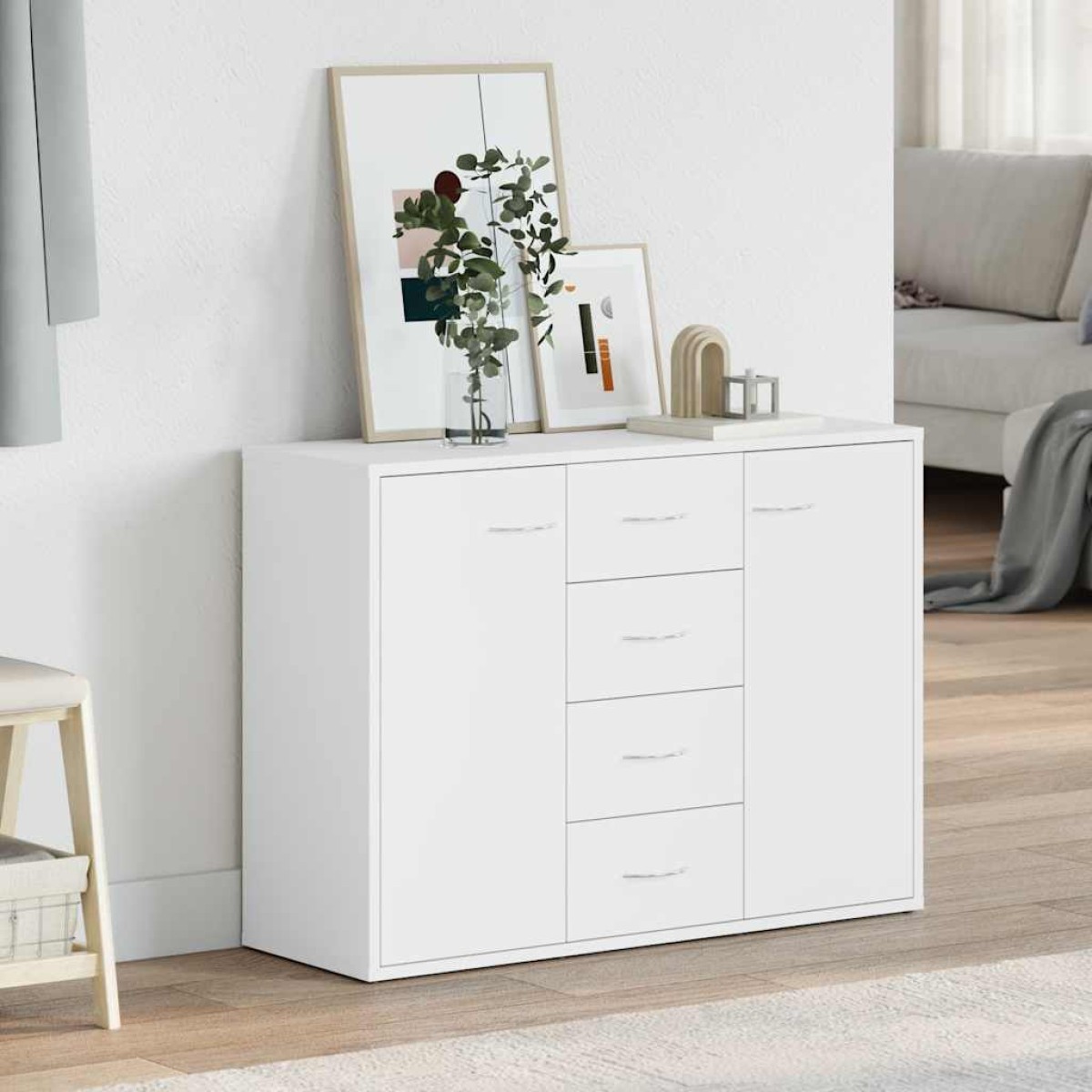 vidaXL Μπουφές Λευκός 88 x 30 x 65 εκ. από Μοριοσανίδα