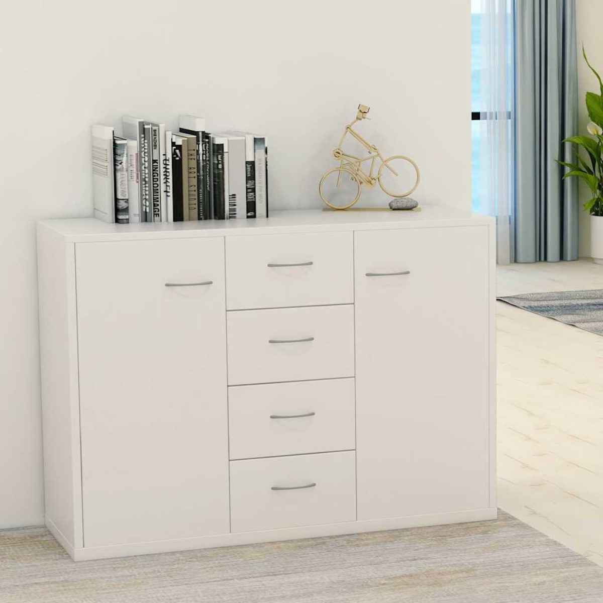 vidaXL Μπουφές Λευκός 88 x 30 x 65 εκ. από Μοριοσανίδα