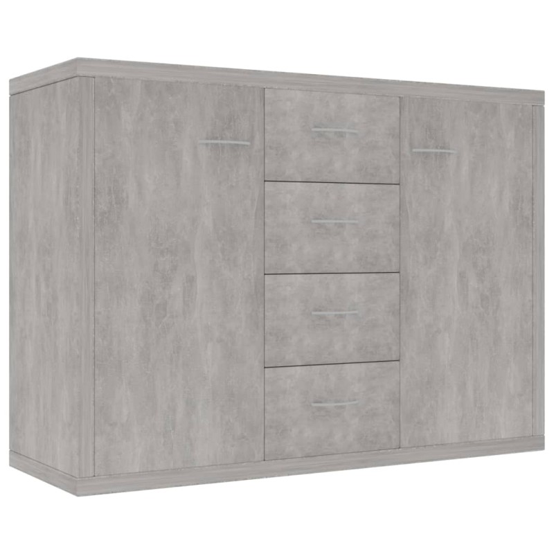 vidaXL Μπουφές Γκρι του Σκυροδέματος 88 x 30 x 65 εκ. από Επεξ. Ξύλο