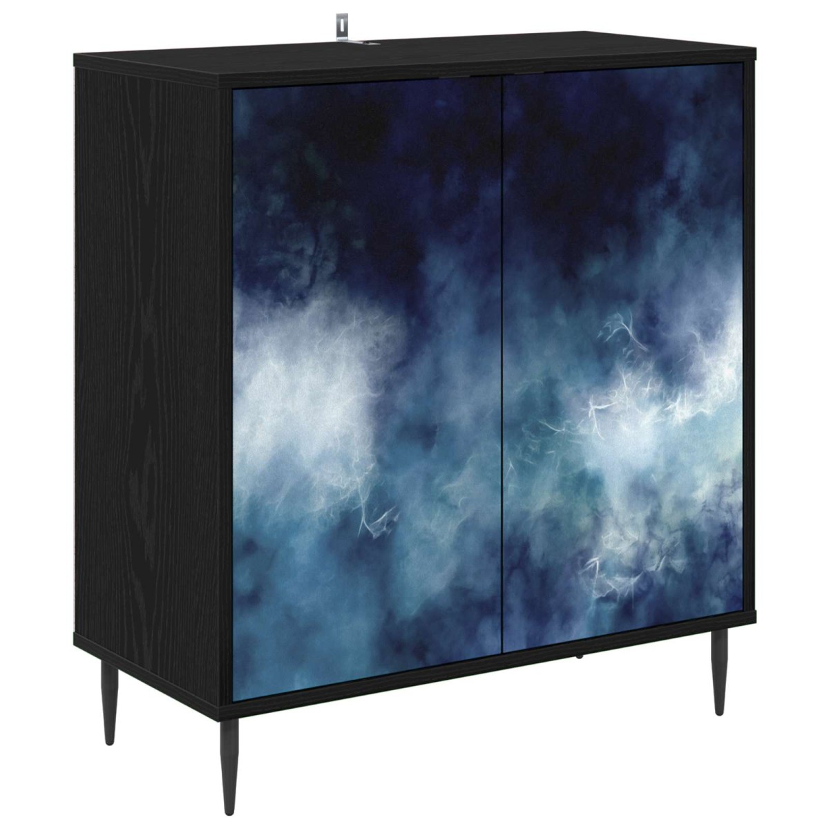 vidaXL Πλαϊνό γραφείο RAALTE Μαύρη Δρυς 69 x 33 x 76 εκ.