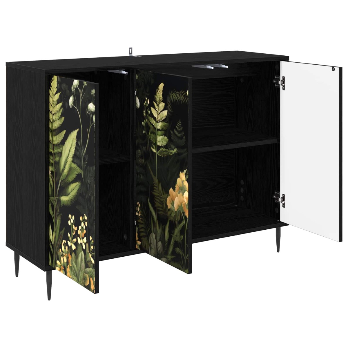 vidaXL Πλαϊνό γραφείο RHENEN Μαύρη Δρυς 102 x 33 x 76 εκ.