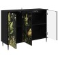vidaXL Πλαϊνό γραφείο RHENEN Μαύρη Δρυς 102 x 33 x 76 εκ.