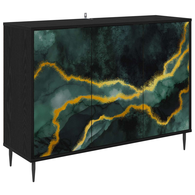 vidaXL Πλαϊνό γραφείο WIJHE Μαύρη Δρυς 102 x 33 x 76 εκ.