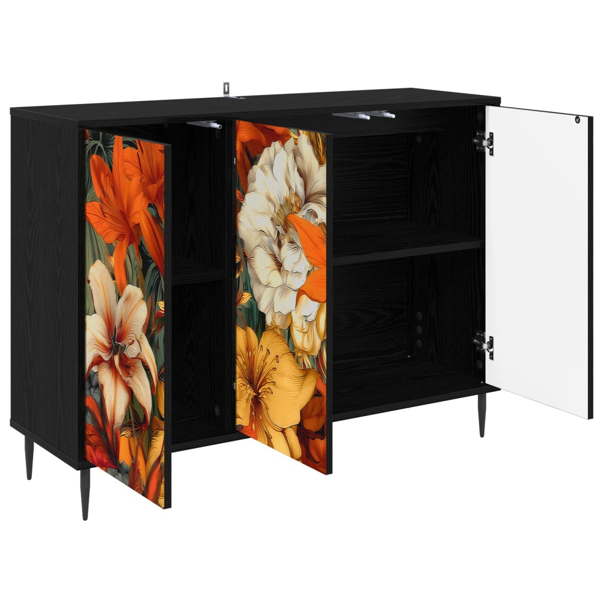 vidaXL Πλαϊνό γραφείο GENNEP Μαύρη Δρυς 102 x 33 x 76 εκ.