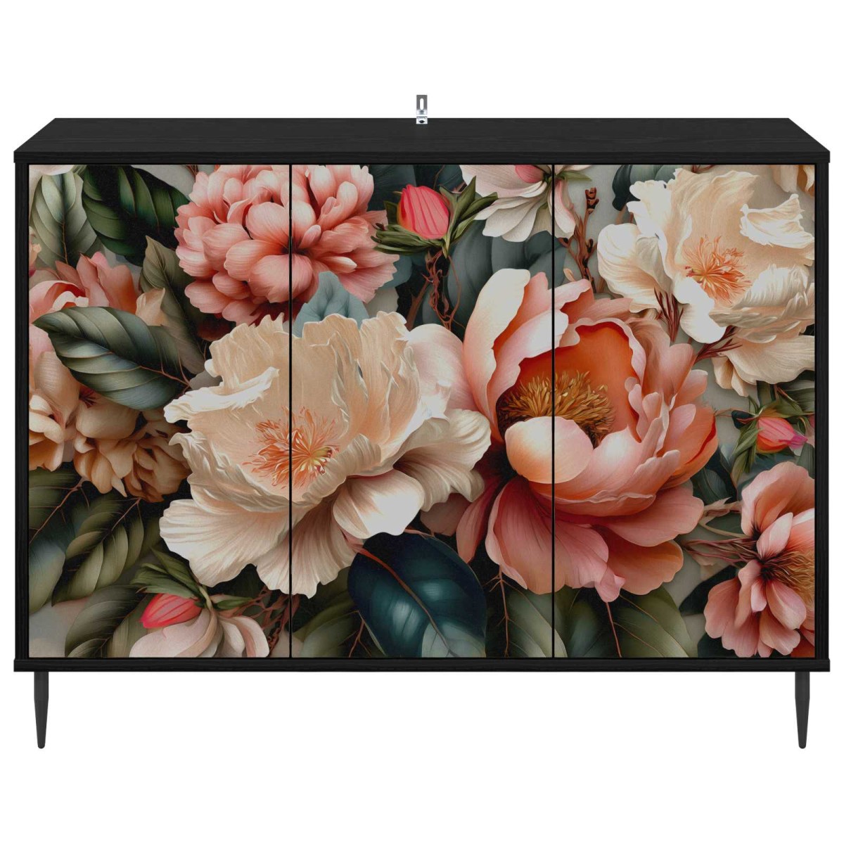 vidaXL Πλαϊνό γραφείο BORNE Μαύρη Δρυς 102 x 33 x 76 εκ.
