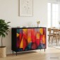 vidaXL Πλαϊνό γραφείο HEESCH Μαύρη Δρυς 102 x 33 x 76 εκ.