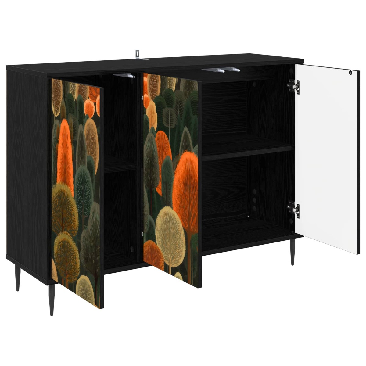 vidaXL Πλαϊνό γραφείο ZAANDAM Μαύρη Δρυς 102 x 33 x 76 εκ.