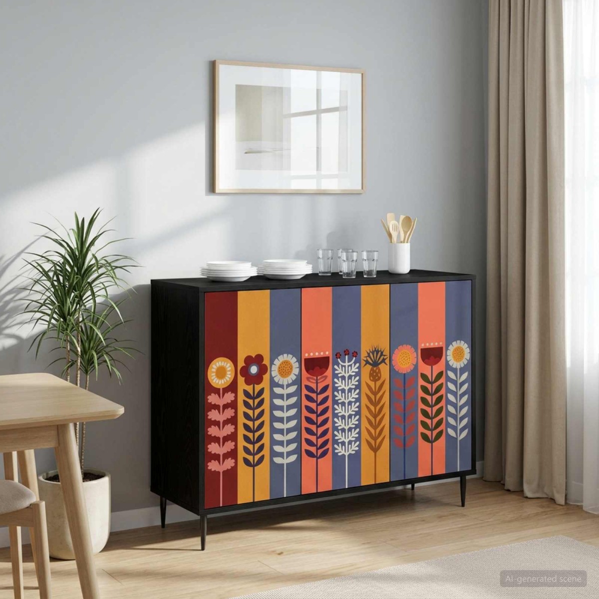 vidaXL Πλαϊνό γραφείο ESSEN Μαύρη Δρυς 102 x 33 x 76 εκ.