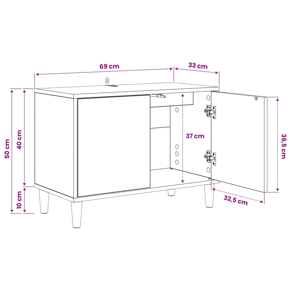 vidaXL Ντουλάπι TV OMMEN 69 x 33 x 50 εκ. Sonoma Επεξεργασμένο Ξύλο