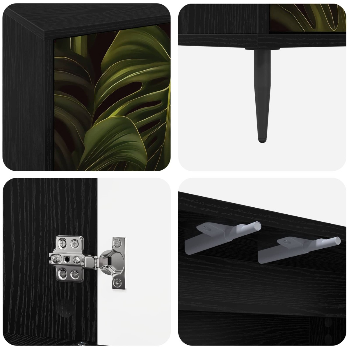 vidaXL Ντουλάπι TV ELBURG 69 x 33 x 50,5 εκ. Μαύρη Δρυς