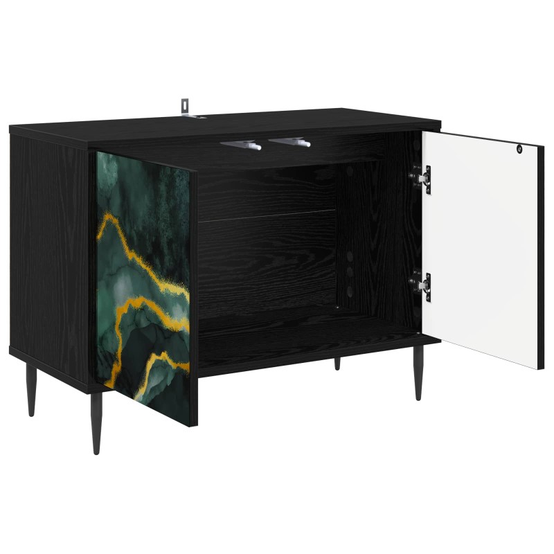 vidaXL Ντουλάπι TV WIJHE 69 x 33 x 50,5 εκ. Μαύρη Δρυς