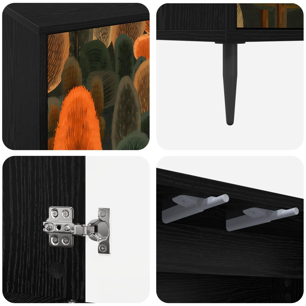 vidaXL Ντουλάπι TV ZAANDAM 69 x 33 x 50,5 εκ. Μαύρη Δρυς
