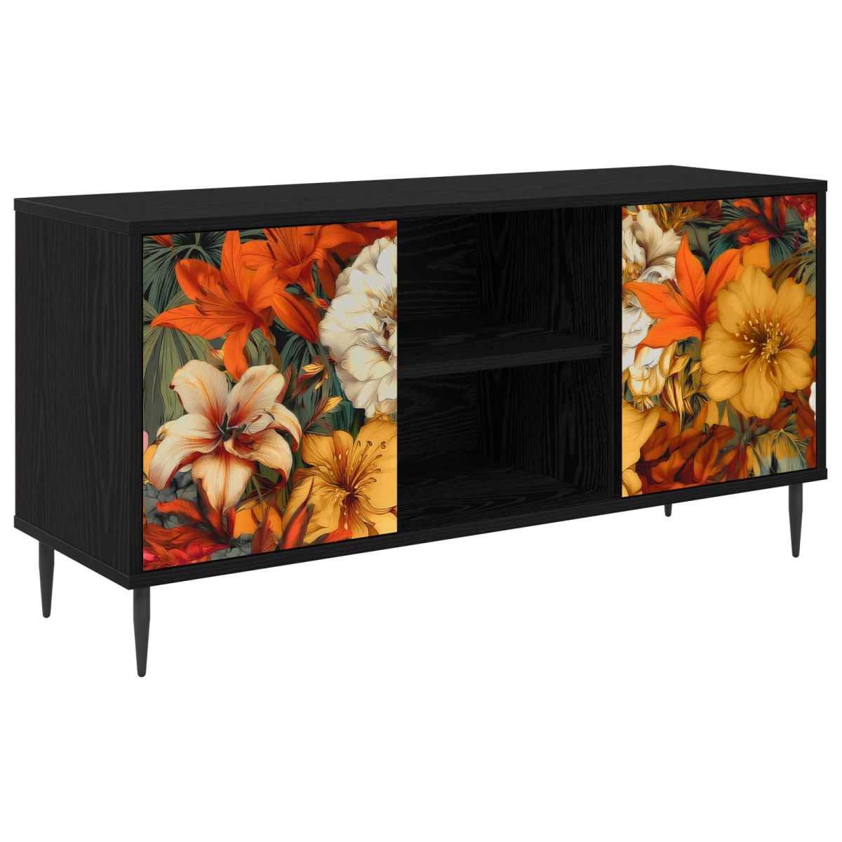 vidaXL Ντουλάπι TV GENNEP 102 x 33 x 51 εκ Μαύρη Δρυς
