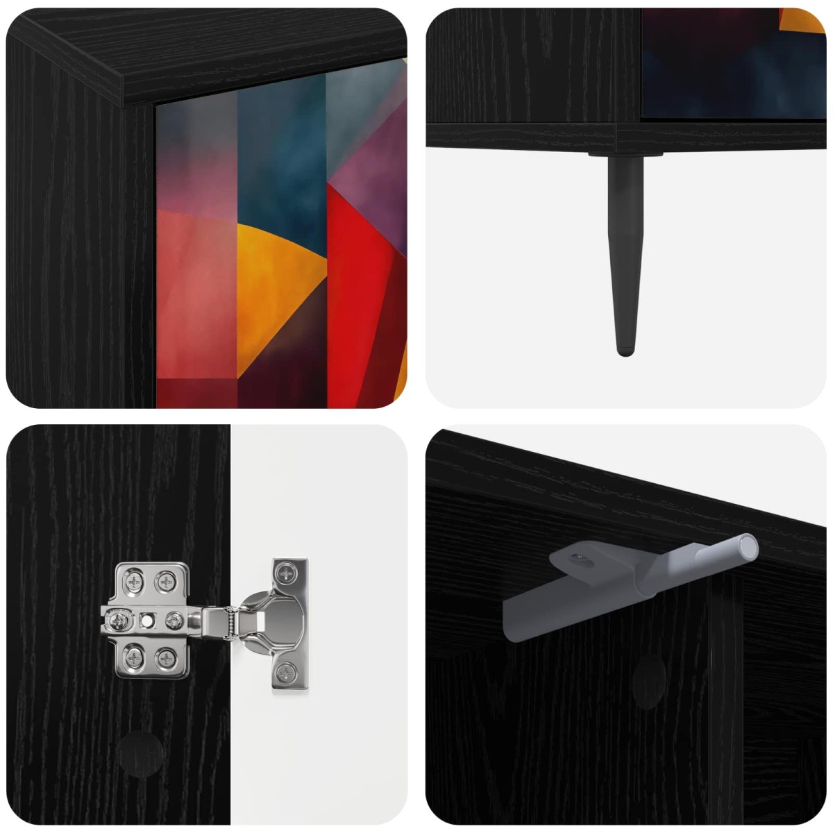 vidaXL Ντουλάπι TV HEESCH 102 x 33 x 51 εκ Μαύρη Δρυς
