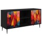 vidaXL Ντουλάπι TV HEESCH 102 x 33 x 51 εκ Μαύρη Δρυς