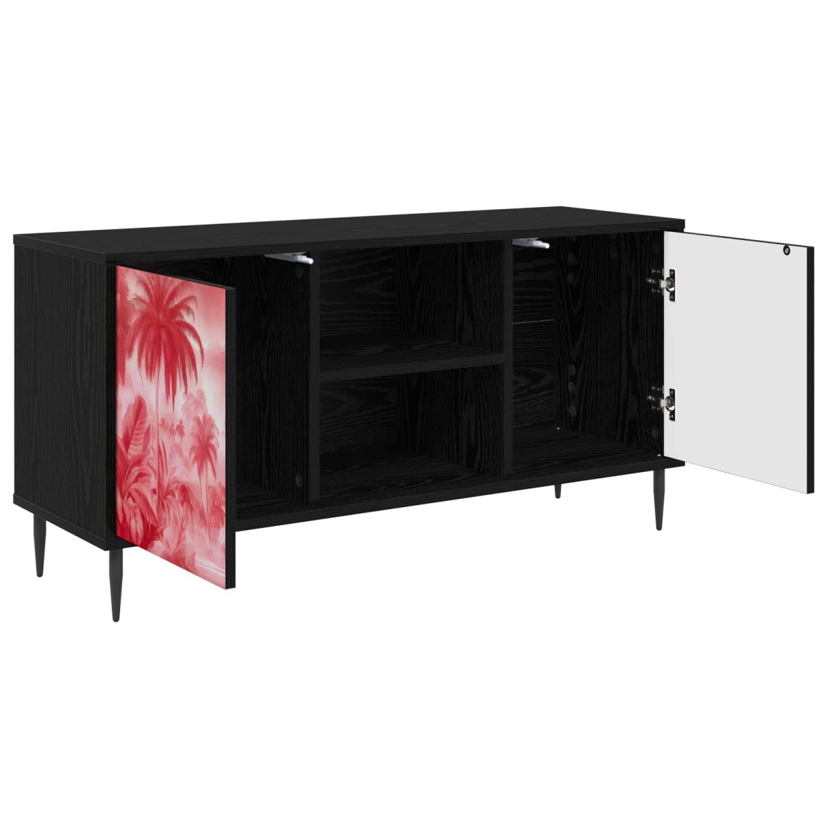 vidaXL Ντουλάπι TV AACHEN 102 x 33 x 51 εκ Μαύρη Δρυς