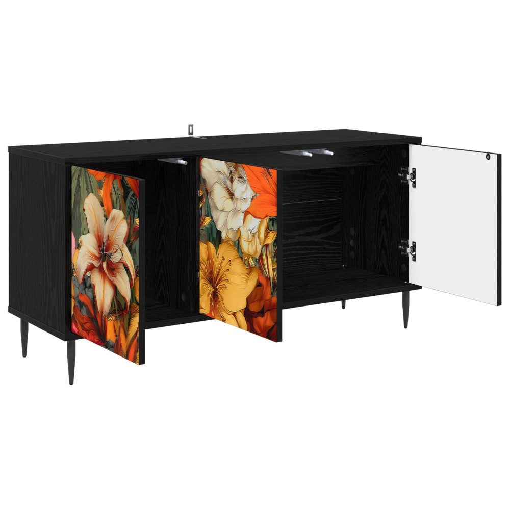 vidaXL Ντουλάπι TV GENNEP 102 x 33 x 51 εκ Μαύρη Δρυς