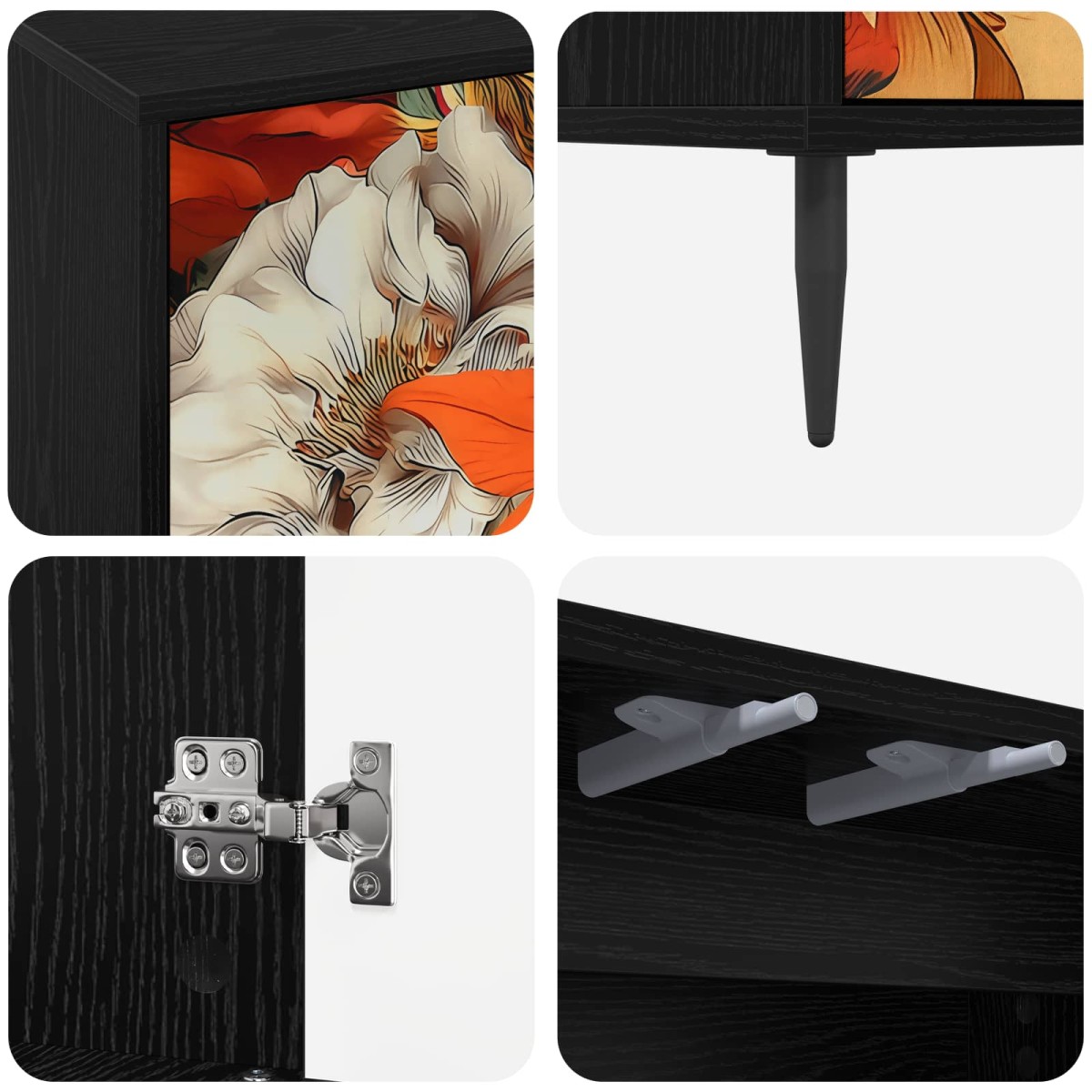 vidaXL Ντουλάπι TV GENNEP 102 x 33 x 51 εκ Μαύρη Δρυς