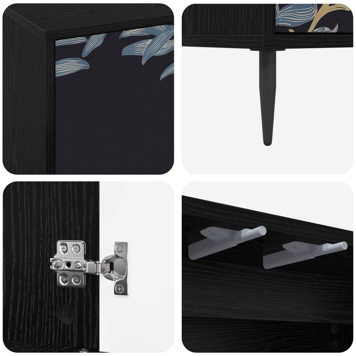 vidaXL Ντουλάπι TV DOKKUM 102 x 33 x 51 εκ Μαύρη Δρυς