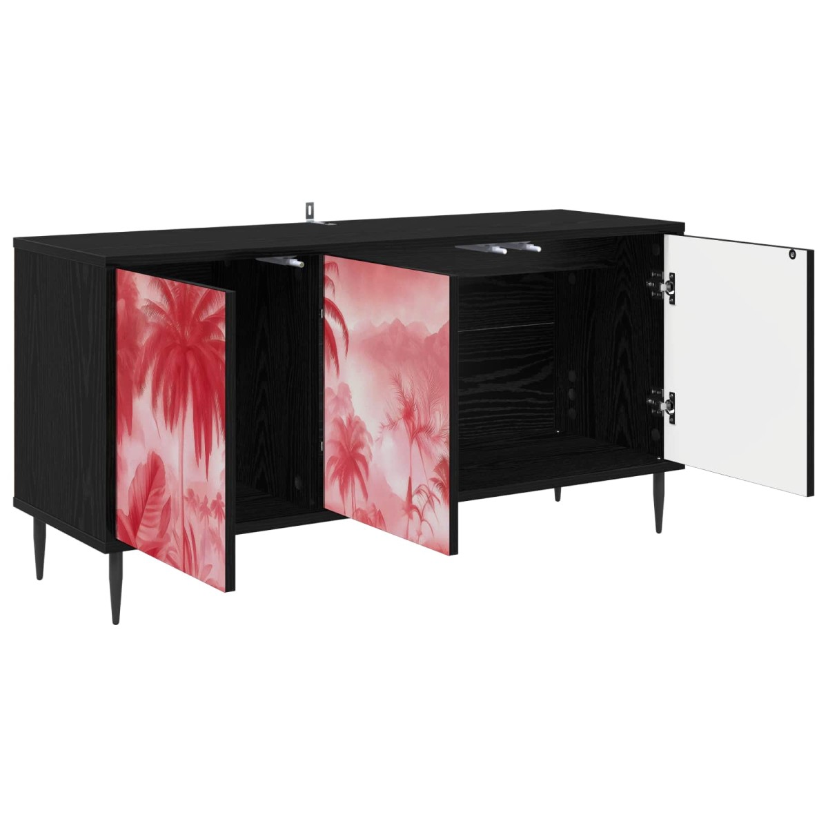 vidaXL Ντουλάπι TV AACHEN 102 x 33 x 51 εκ Μαύρη Δρυς