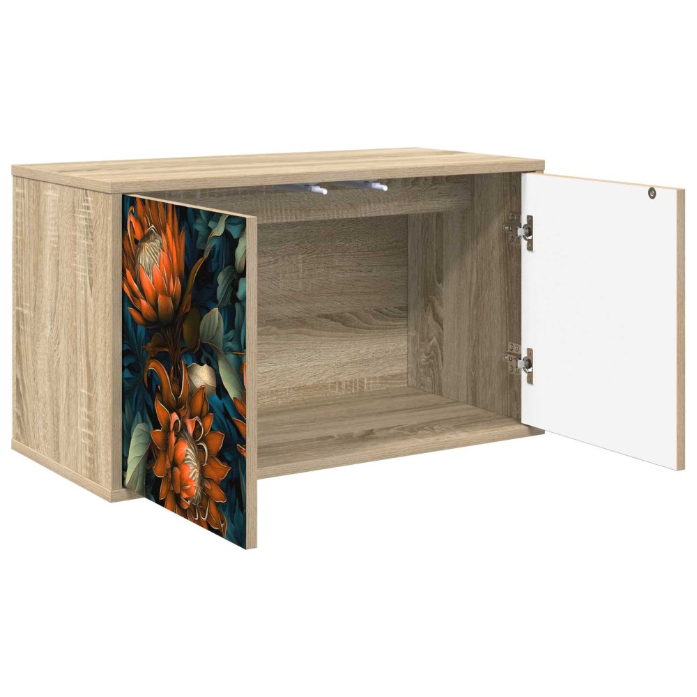 vidaXL Κρεμαστός θρανίο τηλεόρασης LOCHEM 69 x 33 x 40 εκ Sonoma Δρυς