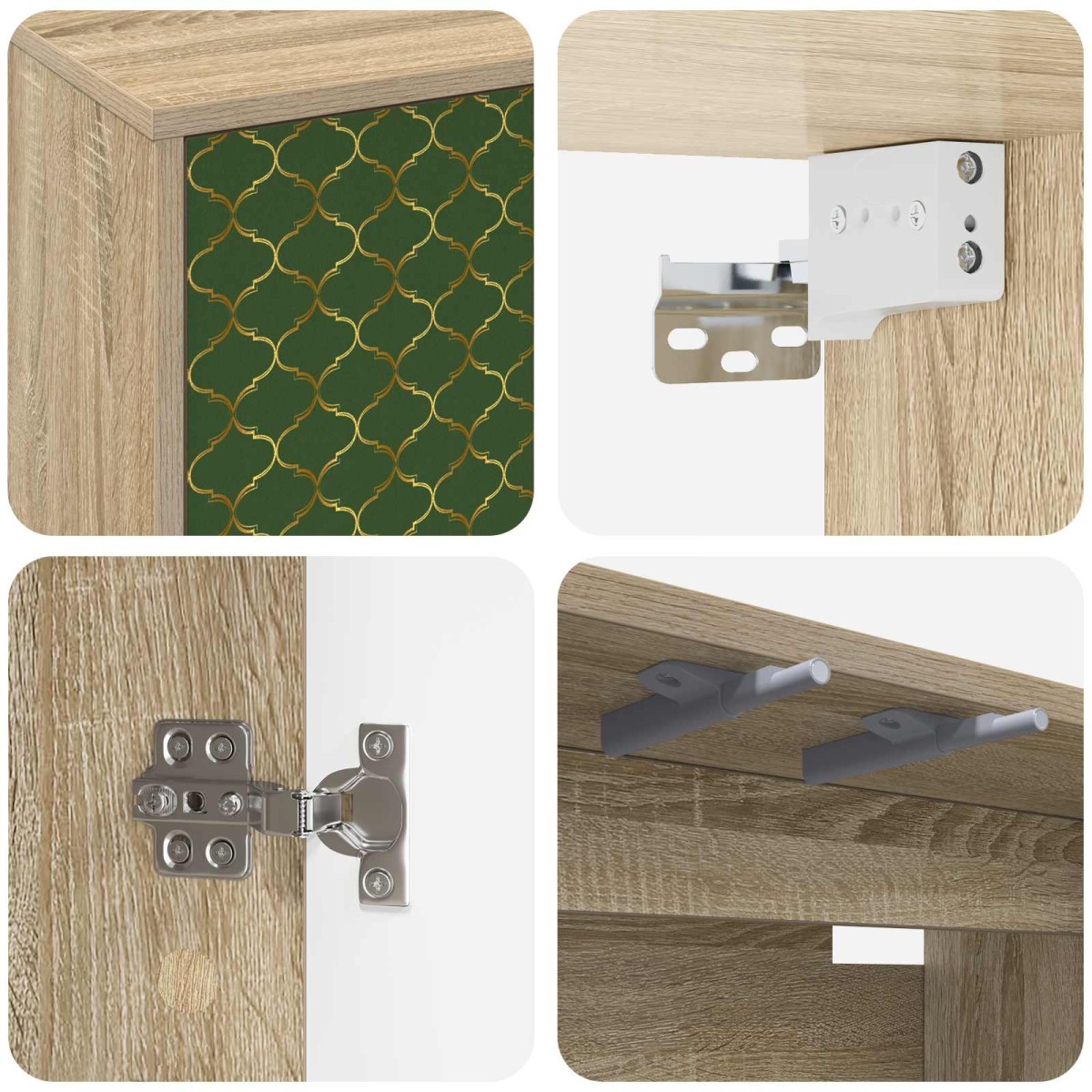 vidaXL Κρεμαστός θρανίο τηλεόρασης GELEEN 69 x 33 x 40 εκ Sonoma Δρυς
