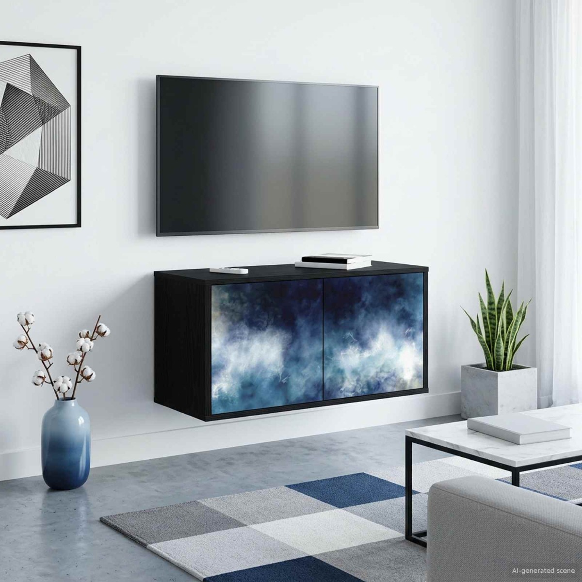 vidaXL Κρεμαστός θρανίο τηλεόρασης RAALTE 69 x 33 x 40 εκ Μαύρη Δρυς
