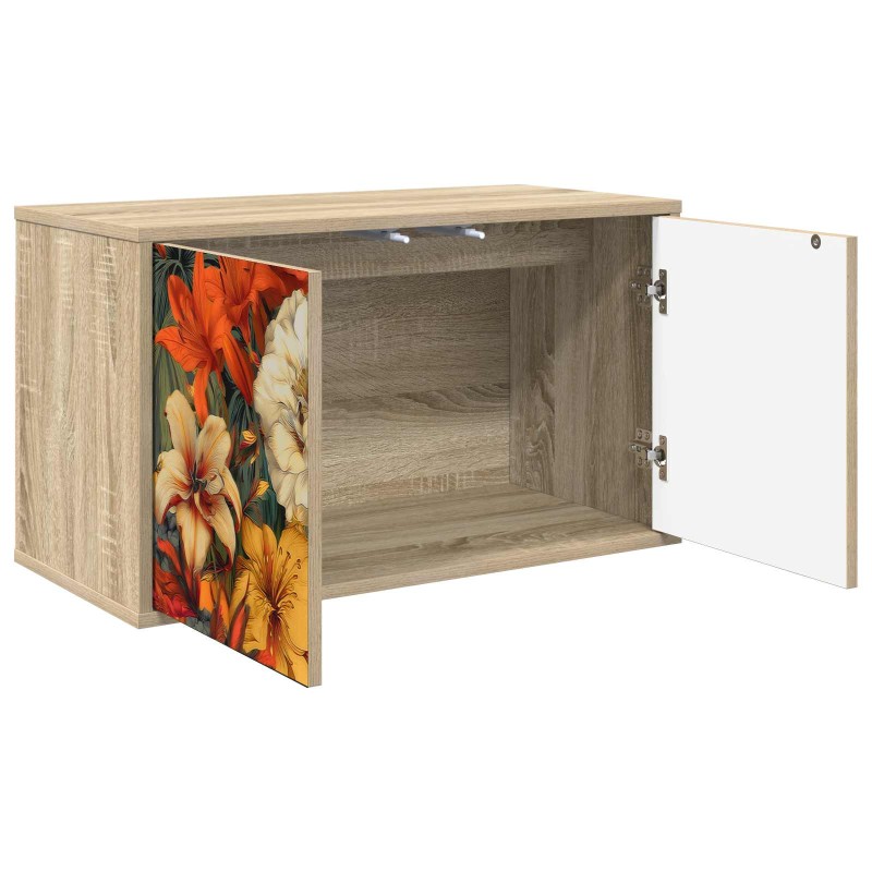 vidaXL Κρεμαστός θρανίο τηλεόρασης GENNEP 69 x 33 x 40 εκ Sonoma Δρυς