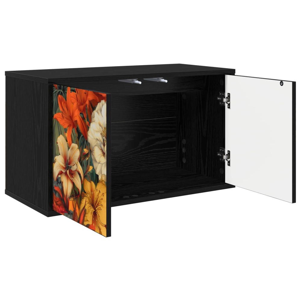 vidaXL Κρεμαστός θρανίο τηλεόρασης GENNEP 69 x 33 x 40 εκ Μαύρη Δρυς