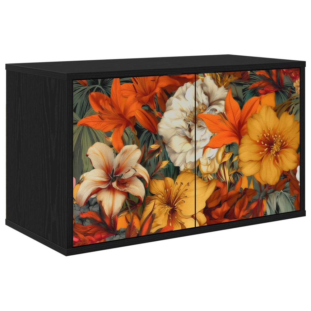 vidaXL Κρεμαστός θρανίο τηλεόρασης GENNEP 69 x 33 x 40 εκ Μαύρη Δρυς