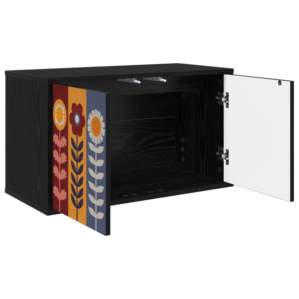 vidaXL Κρεμαστός θρανίο τηλεόρασης ESSEN 69 x 33 x 40 εκ Μαύρη Δρυς