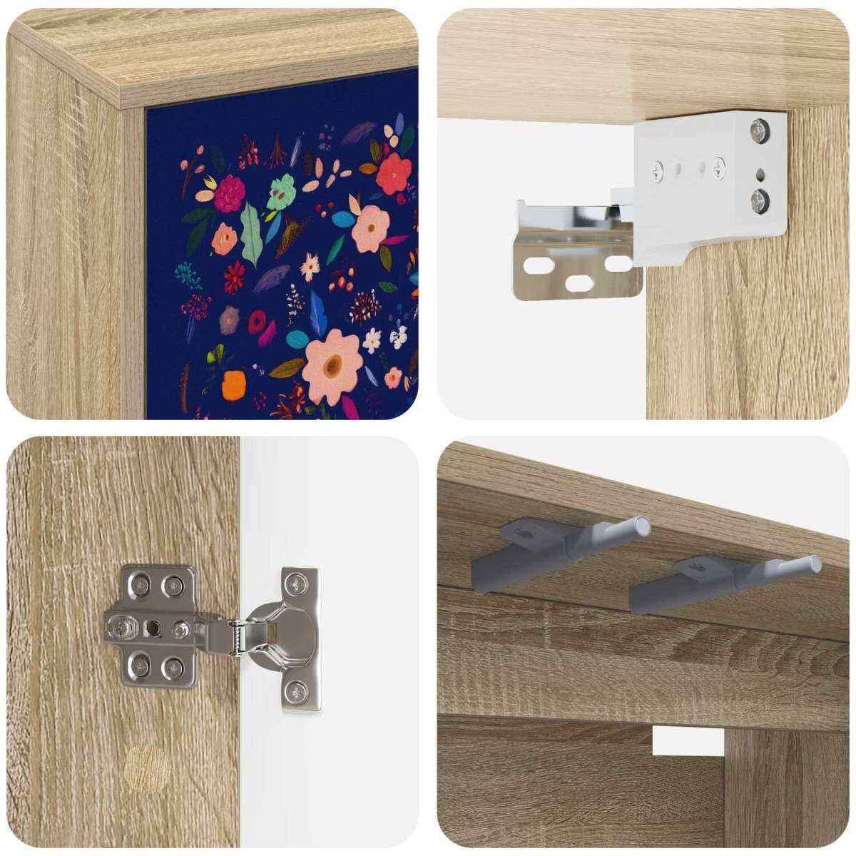 vidaXL Κρεμαστός θρανίο τηλεόρασης MAINZ 69 x 33 x 40 εκ Sonoma Δρυς