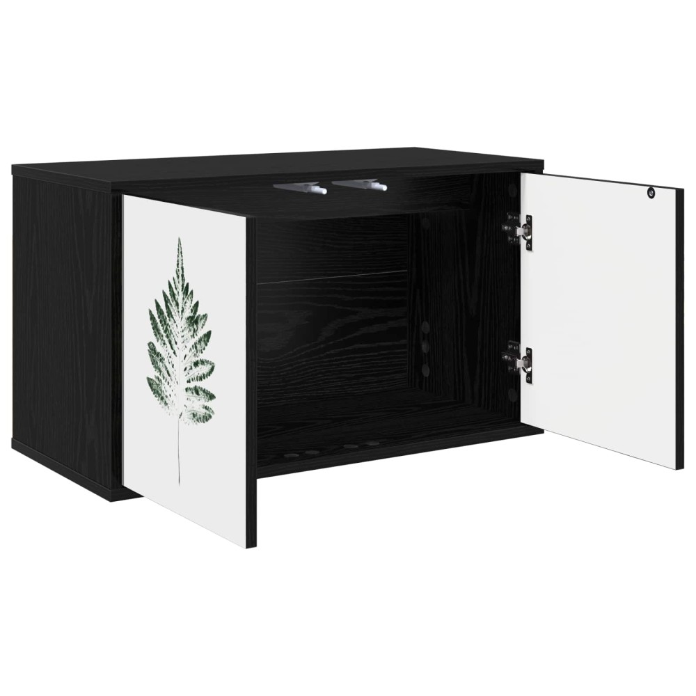 vidaXL Κρεμαστός θρανίο τηλεόρασης HANAU 69 x 33 x 40 εκ Μαύρη Δρυς