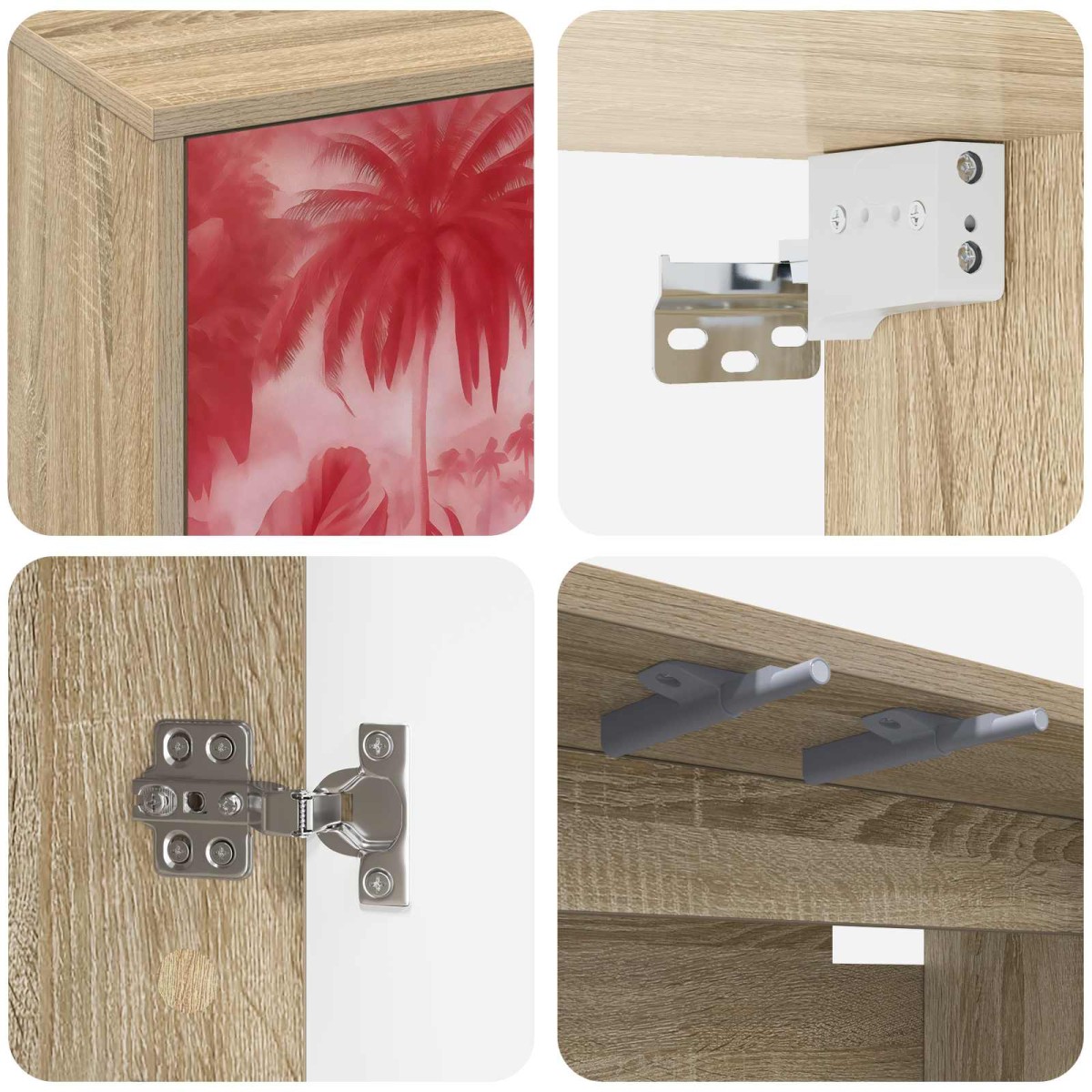vidaXL Κρεμαστός θρανίο τηλεόρασης AACHEN 69 x 33 x 40 εκ Sonoma Δρυς