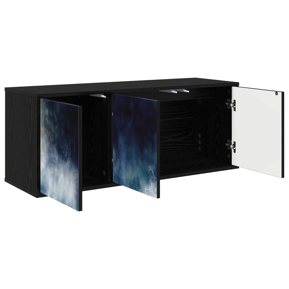 vidaXL Κρεμαστός θρανίο τηλεόρασης RAALTE 102 x 33 x 40 εκ. Μαύρη Δρυς